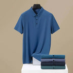 Camisa Polo Masculina em Seda Gelo Vizencci